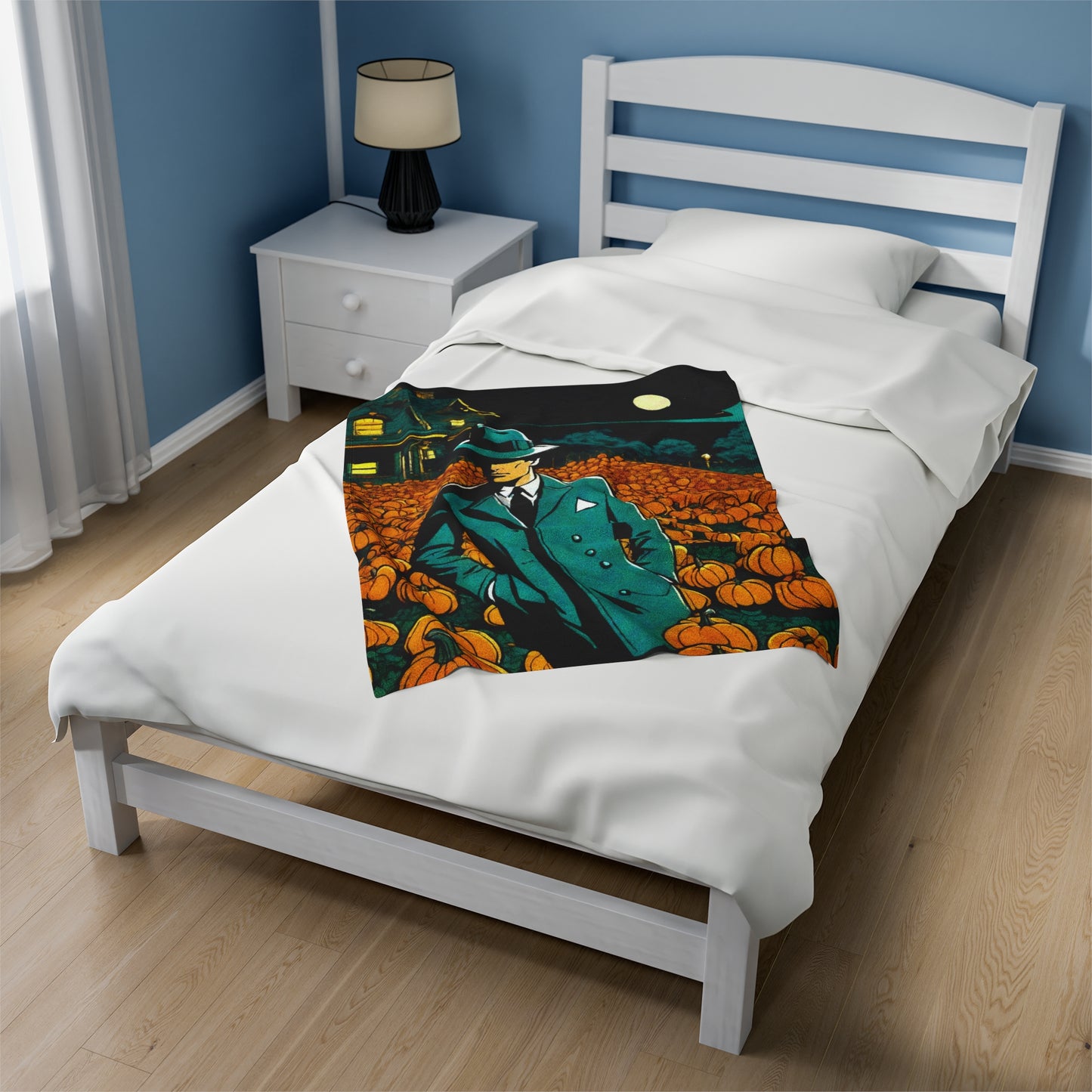 "Tormented Stroll Through The Pumpkin Patch" Velveteen Plush Blanket
