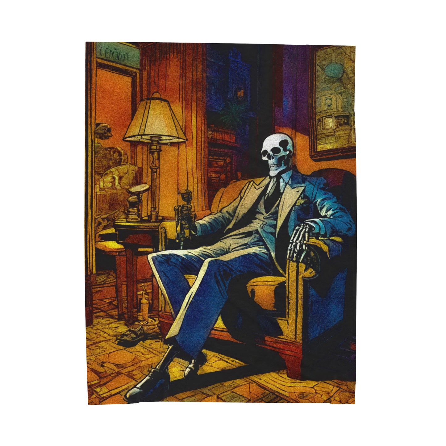 "Bonez At Home" Velveteen Plush Blanket