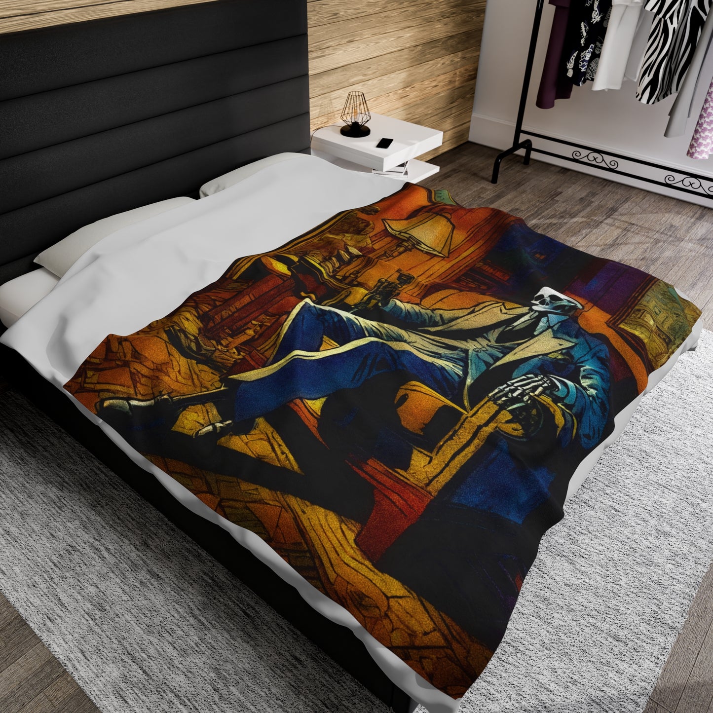 "Bonez At Home" Velveteen Plush Blanket