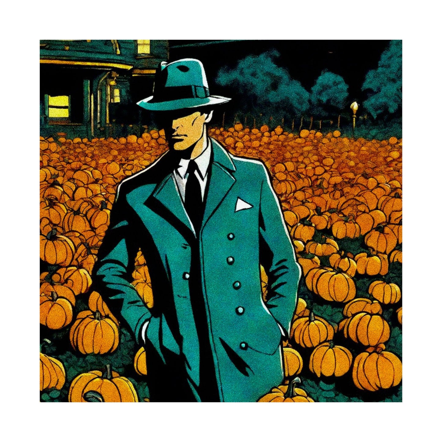 "Tormented Stroll through the pumpkin patch" Matte Vertical Posters