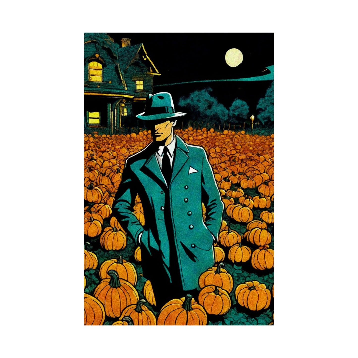 "Tormented Stroll through the pumpkin patch" Matte Vertical Posters