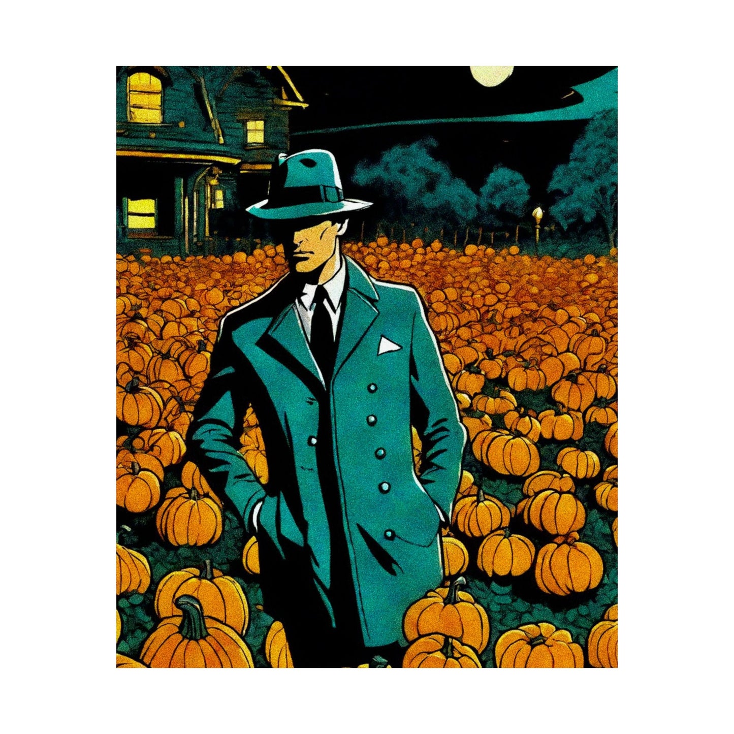 "Tormented Stroll through the pumpkin patch" Matte Vertical Posters