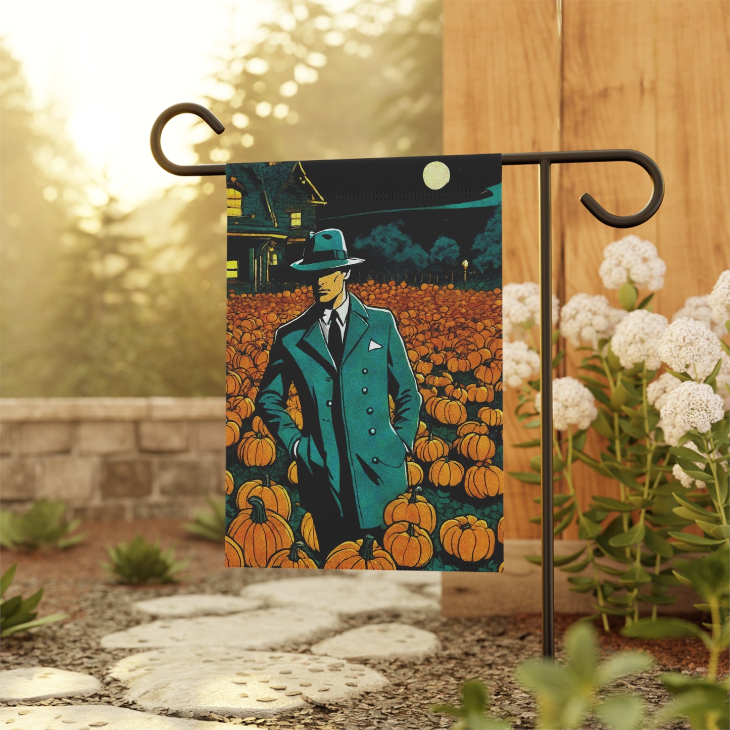 "Tormented Stroll Through The Pumpkin Patch" Garden & House Banner