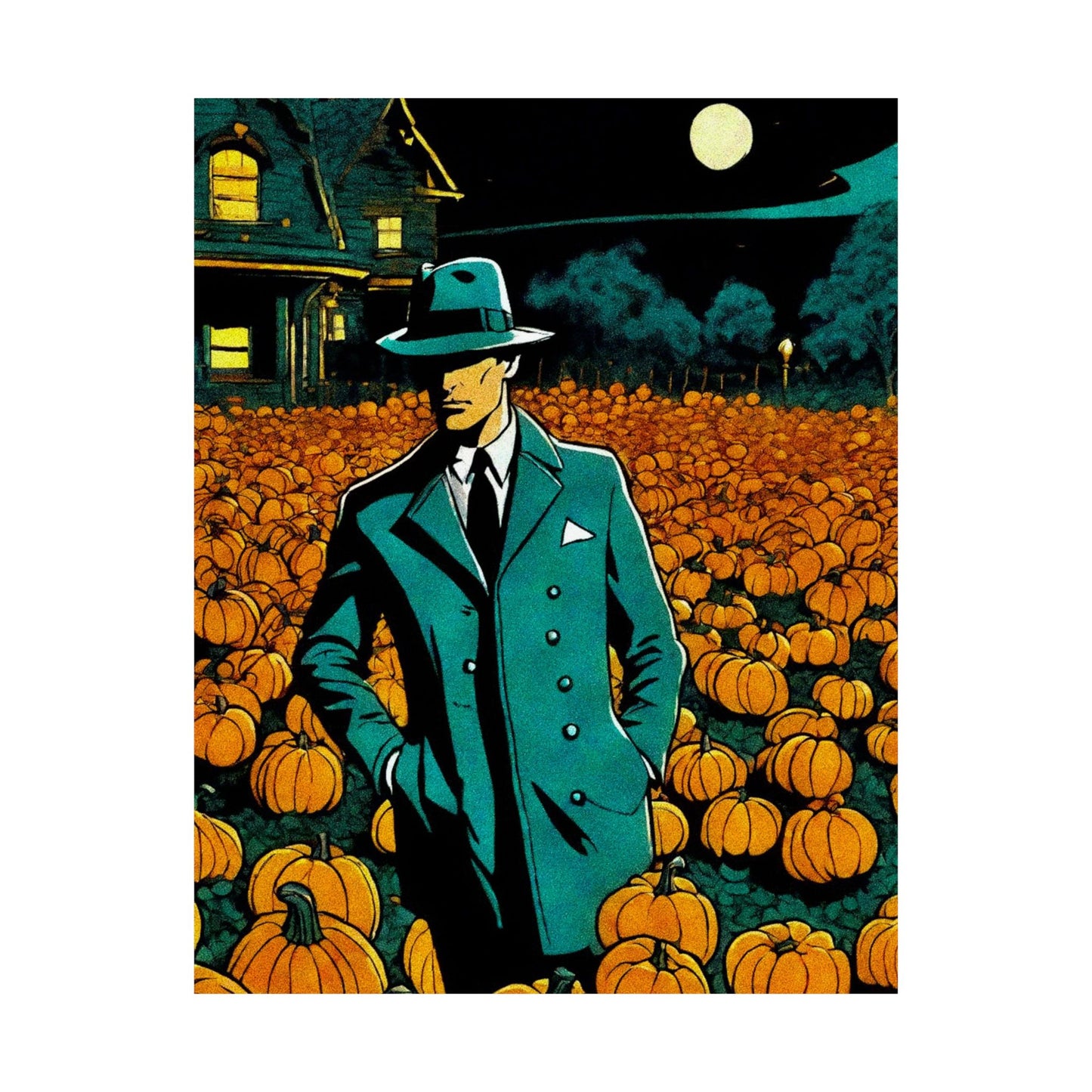 "Tormented Stroll through the pumpkin patch" Matte Vertical Posters