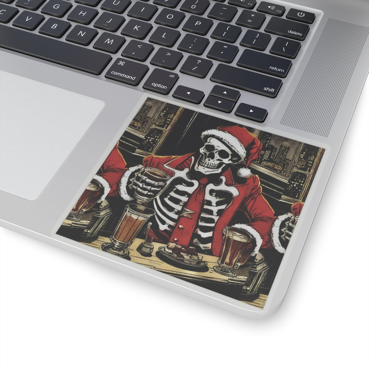 "Too Much Eggnogg Santee Bonez" Kiss-Cut Stickers