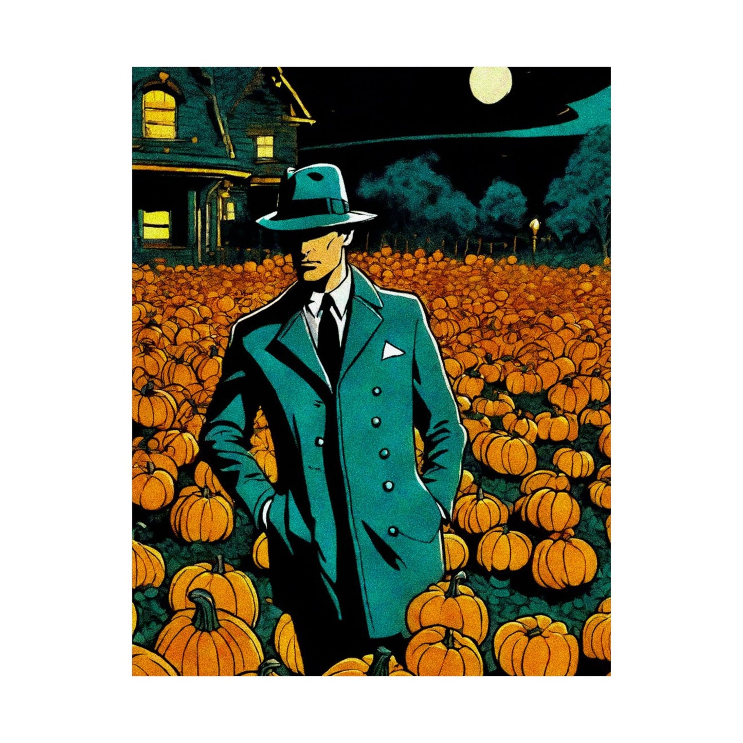 "Tormented Stroll through the pumpkin patch" Matte Vertical Posters