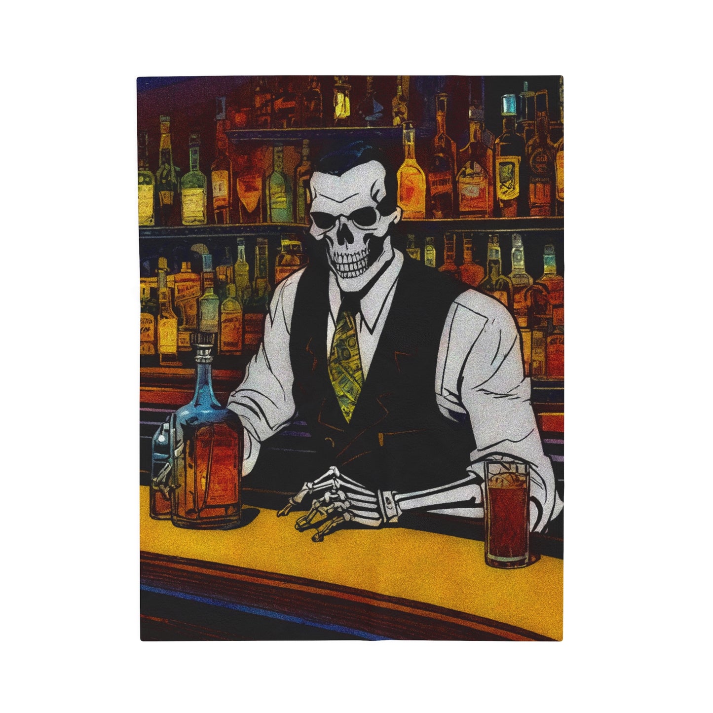 "Bartender Bonez" Velveteen Plush Blanket