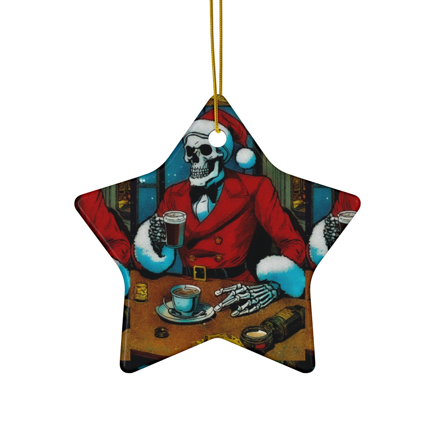 "Santa Bonez ?!" Ceramic Ornament