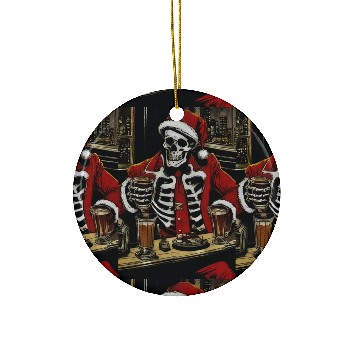 "Too Much Eggnog Santee Bonez" Ornament