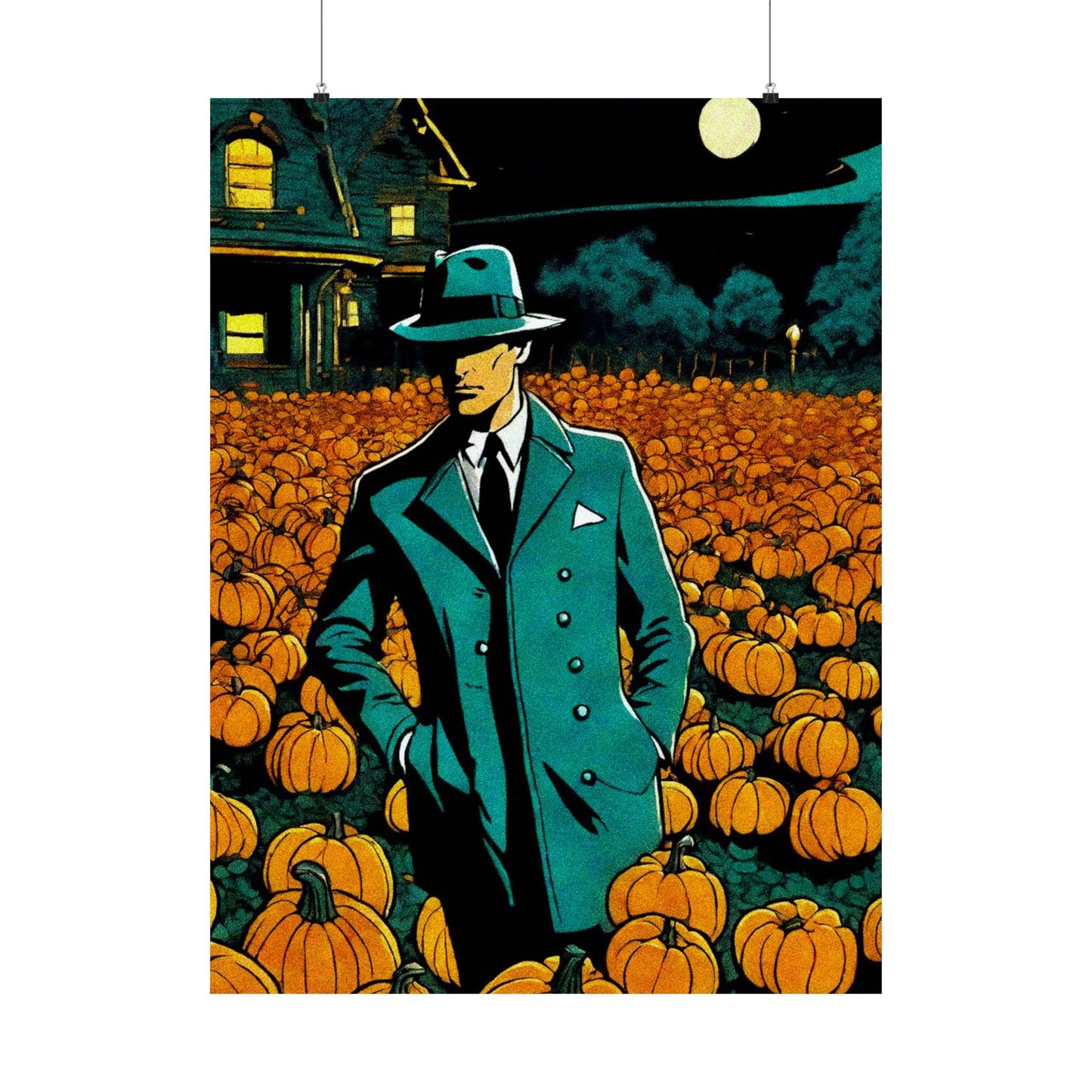 "Tormented Stroll through the pumpkin patch" Matte Vertical Posters