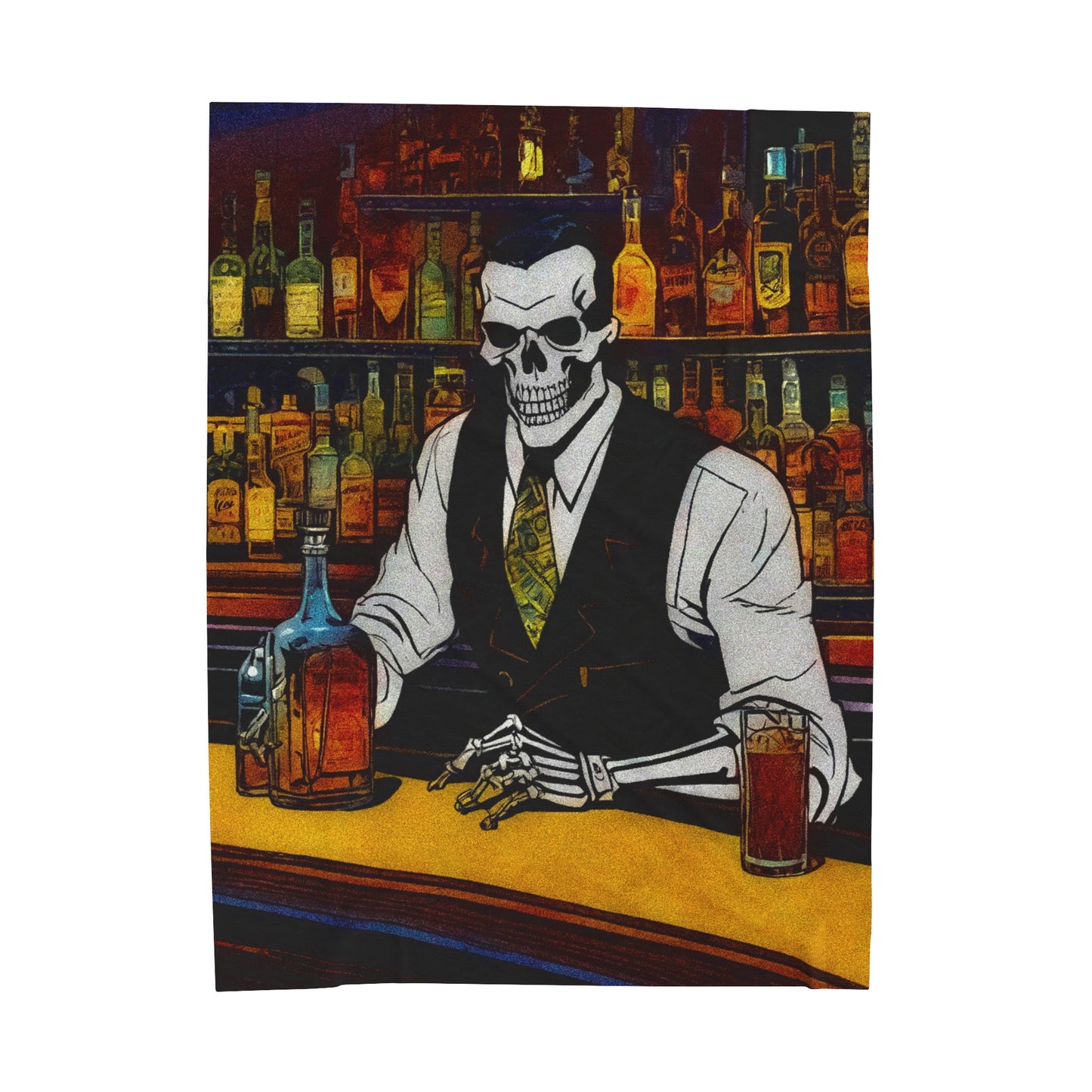 "Bartender Bonez" Velveteen Plush Blanket