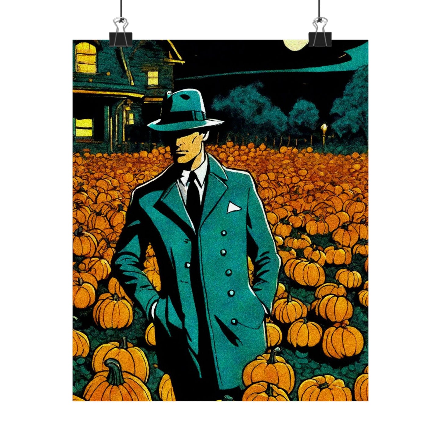 "Tormented Stroll through the pumpkin patch" Matte Vertical Posters