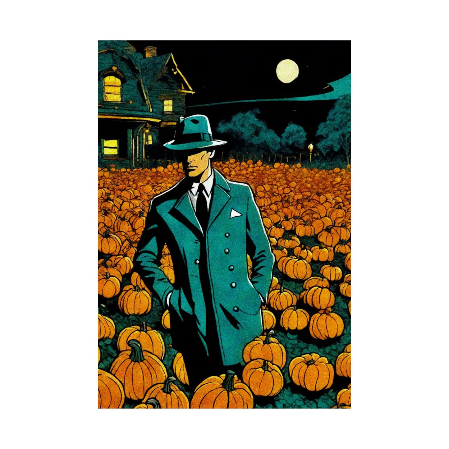 "Tormented Stroll through the pumpkin patch" Matte Vertical Posters