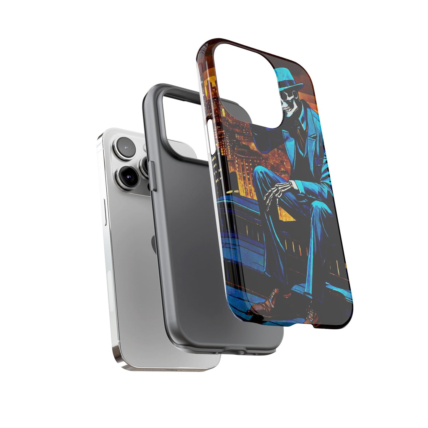 "Night On the Ton" Urban Skeleton Tough Case Stylish Phone Protection for Trendsetters