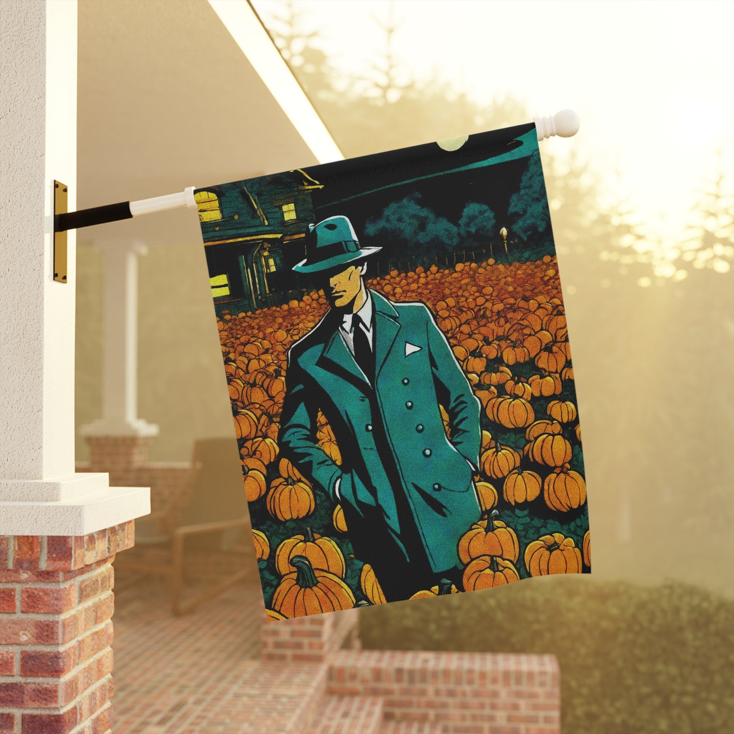 "Tormented Stroll Through The Pumpkin Patch" Garden & House Banner