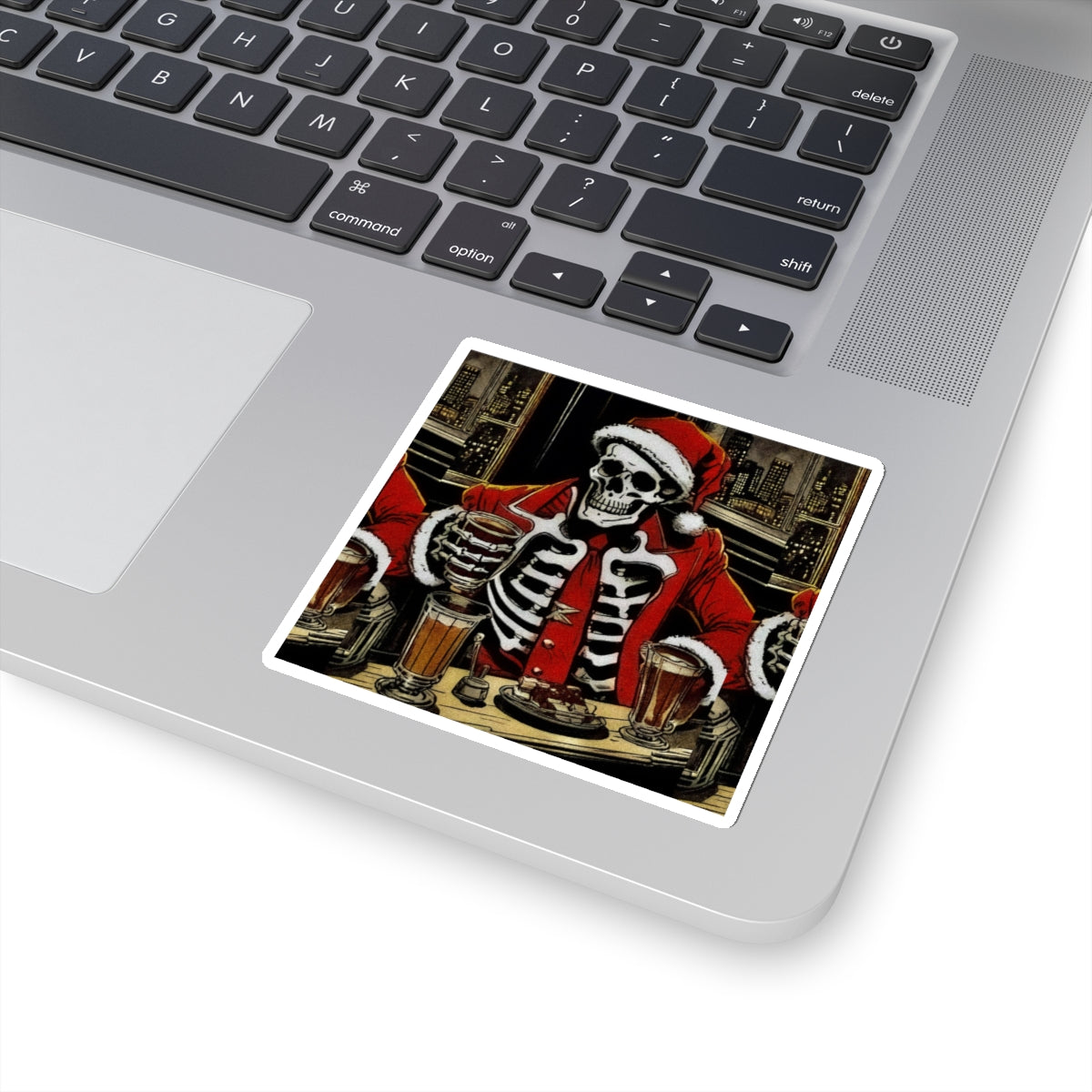 "Too Much Eggnogg Santee Bonez" Kiss-Cut Stickers