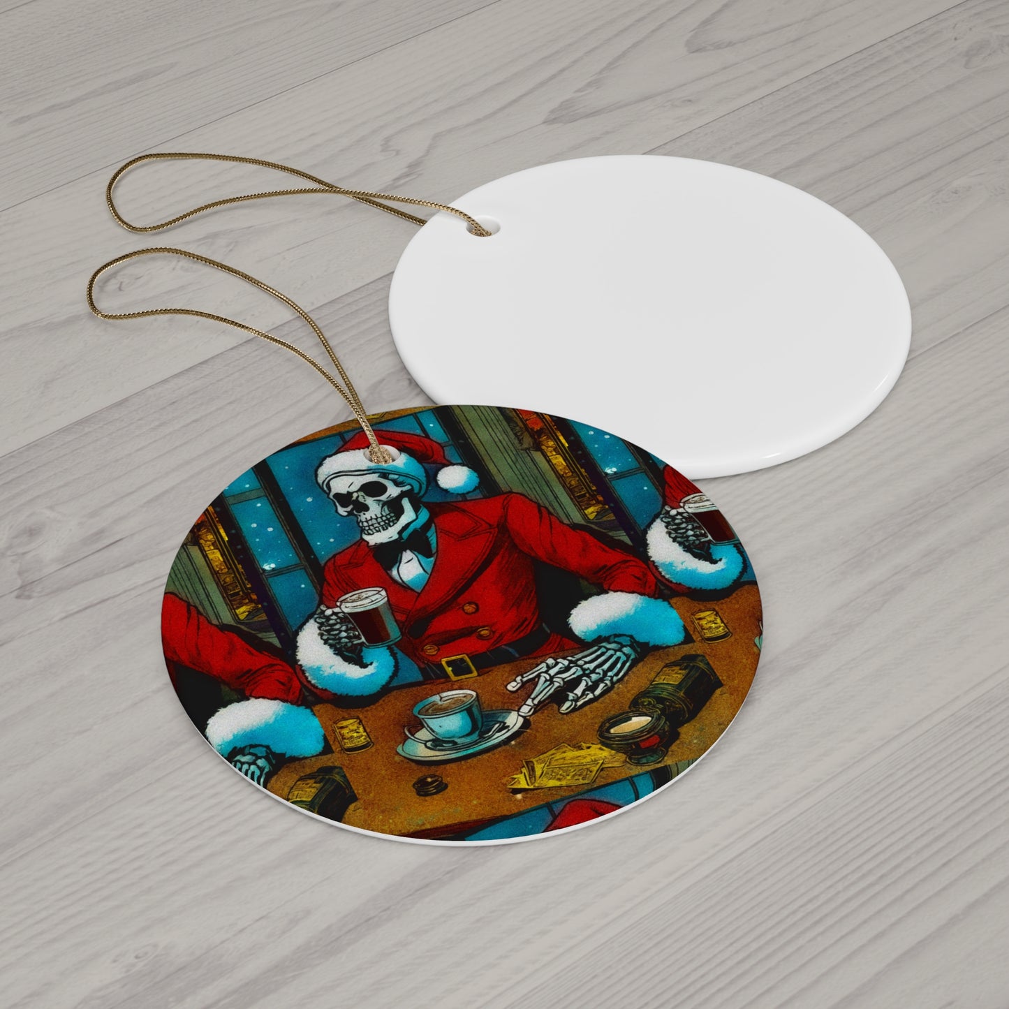 "Santa Bonez ?!" Ceramic Ornament