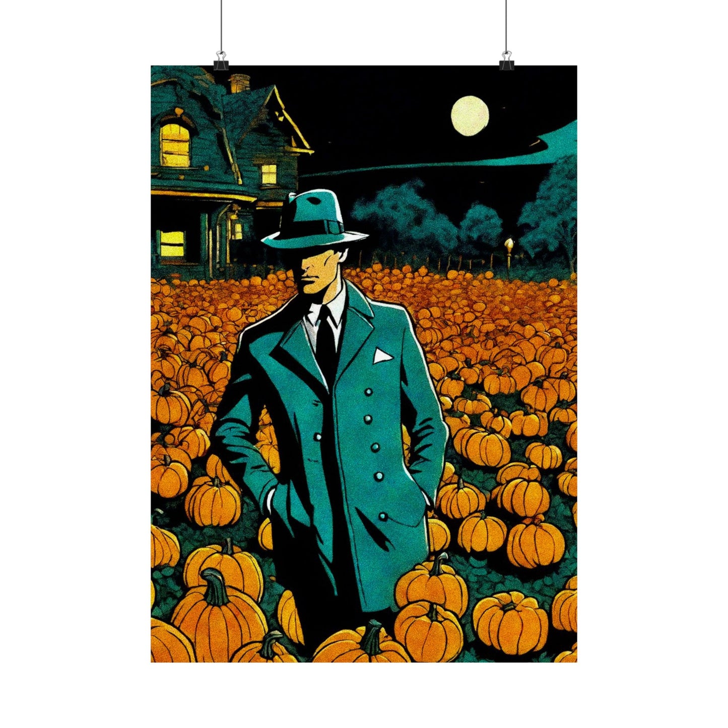 "Tormented Stroll through the pumpkin patch" Matte Vertical Posters