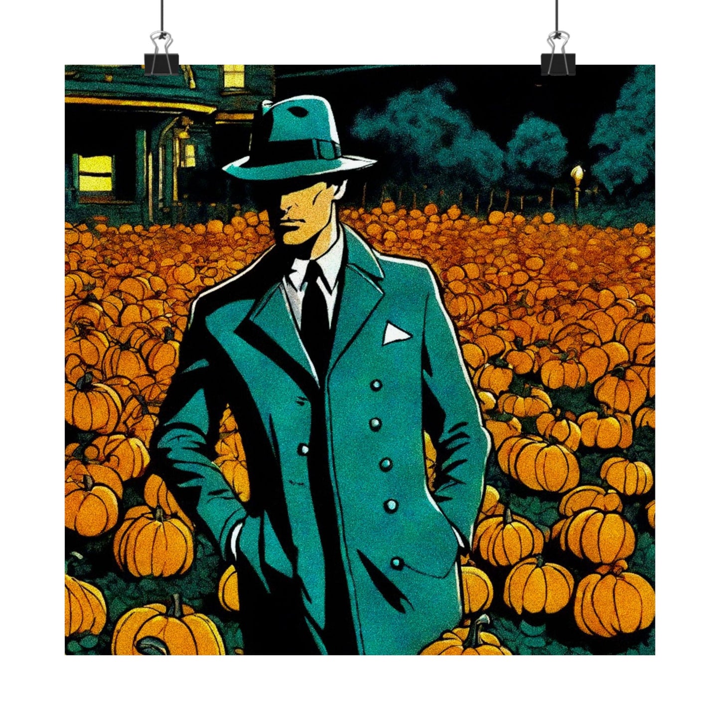 "Tormented Stroll through the pumpkin patch" Matte Vertical Posters