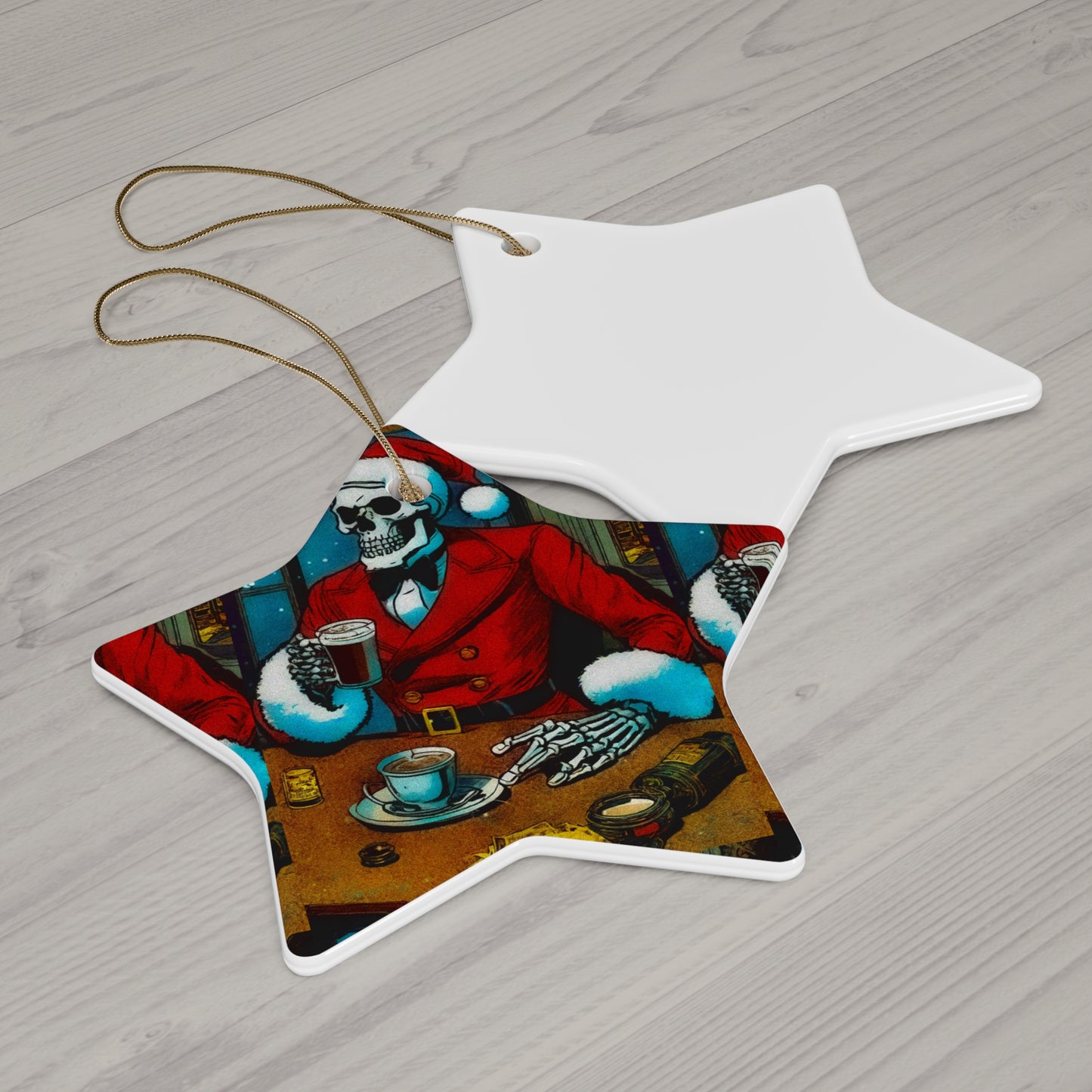 "Santa Bonez ?!" Ceramic Ornament