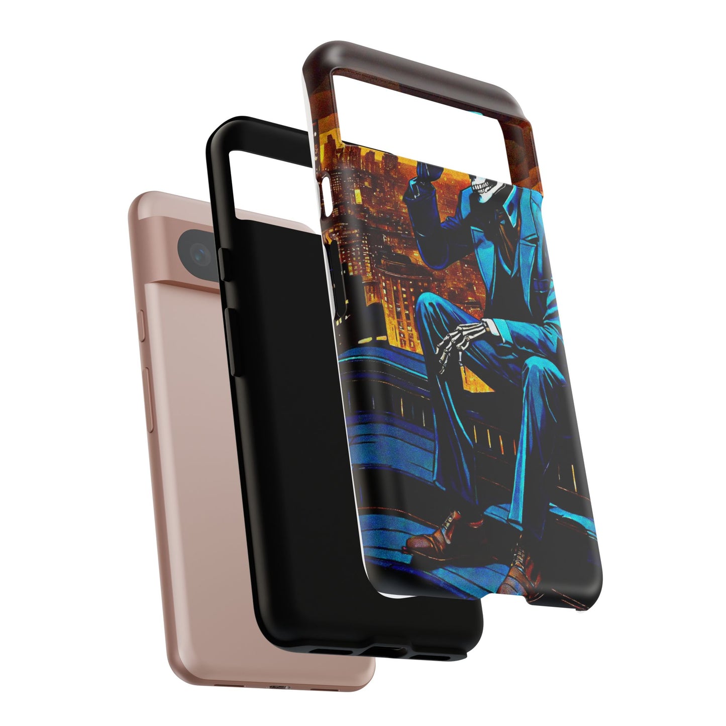 "Night On the Ton" Urban Skeleton Tough Case Stylish Phone Protection for Trendsetters