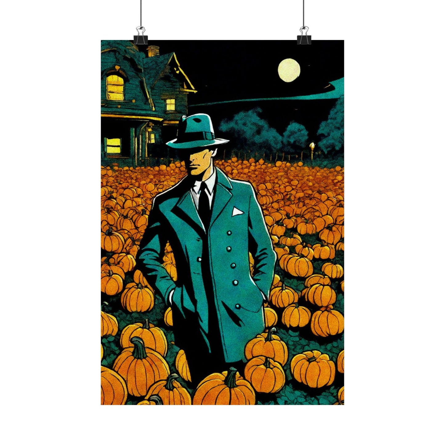 "Tormented Stroll through the pumpkin patch" Matte Vertical Posters