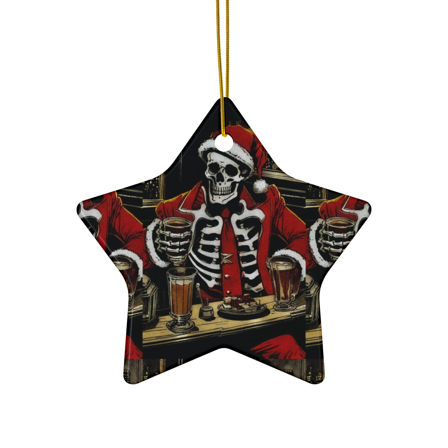 "Too Much Eggnog Santee Bonez" Ornament