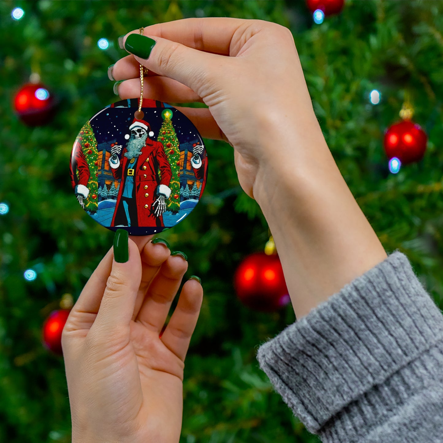 "Merry Christmas Mr.Bonez !" Ceramic Ornament